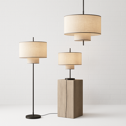 Suspension artistique en tissu fait main à éclairage moderne — LZ4G7X
