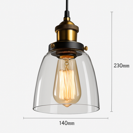 Suspension avec abat-jour en verre Loft