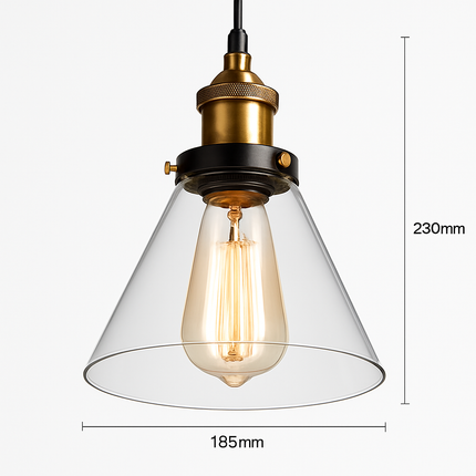 Suspension avec abat-jour en verre Loft