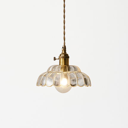 Suspension rétro avec abat-jour en verre style Lodge — LZ4D9X