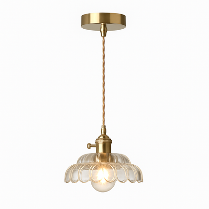 Suspension rétro avec abat-jour en verre style Lodge — LZ4D9X