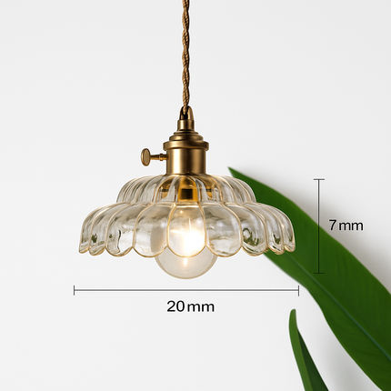 Suspension rétro avec abat-jour en verre style Lodge — LZ4D9X