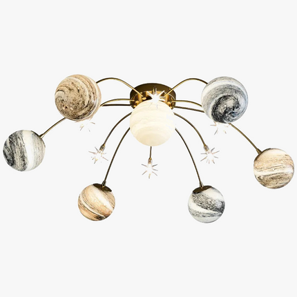 Suspension boule design planète style art déco en métal — LZ4X9P
