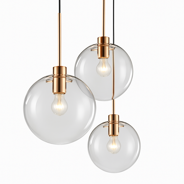 Suspension avec boules en verre et tige métallique — LZ4X9M