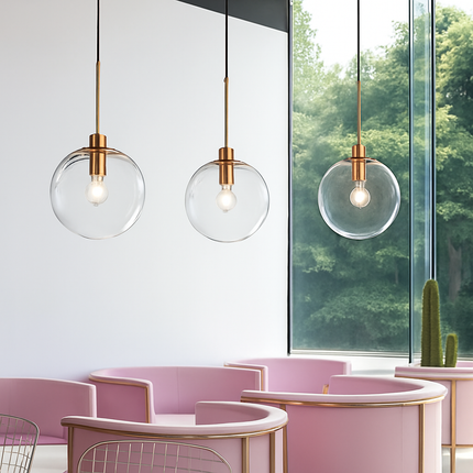 Suspension avec boules en verre et tige métallique — LZ4X9M