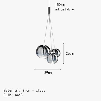 Suspension LED boule en verre avec câble réglable — LZ4X7M9