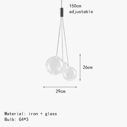 Suspension LED boule en verre avec câble réglable — LZ4X7M9