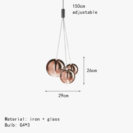 Suspension LED boule en verre avec câble réglable — LZ4X7M9