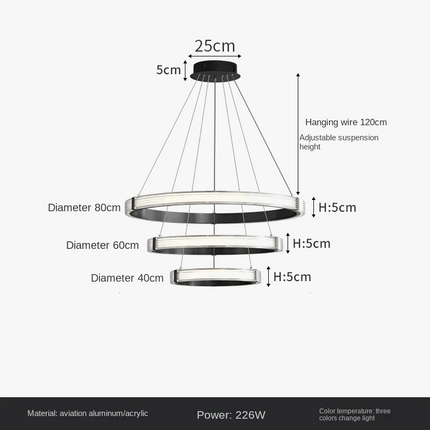 suspension circulaire de luxe postmoderne pour décoration intérieure élégante