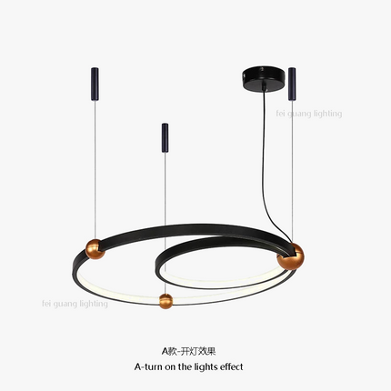 Suspension circulaire LED à trois lumières design — LZ4X9M
