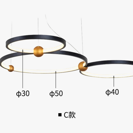 Suspension circulaire LED à trois lumières design — LZ4X9M
