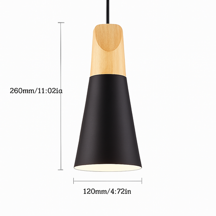 Suspension conique en bois (plusieurs couleurs)