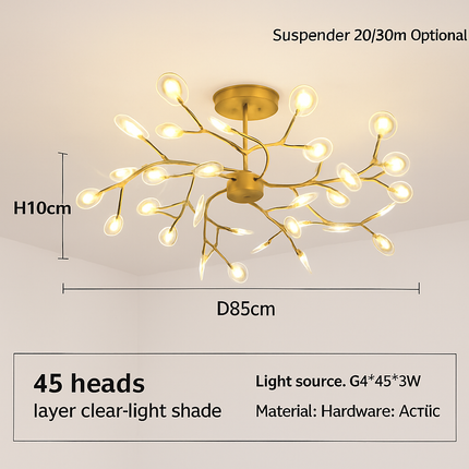 Suspension décorative en forme de branche avec lucioles romantiques — LZ4X7B