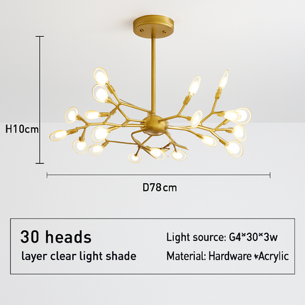 Suspension décorative en forme de branche avec lucioles romantiques — LZ4X7B