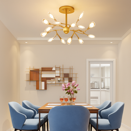 Suspension décorative en forme de branche avec lucioles romantiques — LZ4X7B