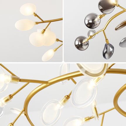 Suspension décorative en forme de branche avec lucioles romantiques — LZ4X7B