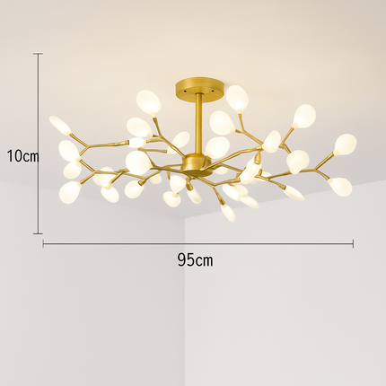 Suspension décorative en forme de branche avec lucioles romantiques — LZ4X7B