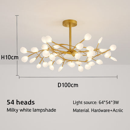 Suspension décorative en forme de branche avec lucioles romantiques — LZ4X7B