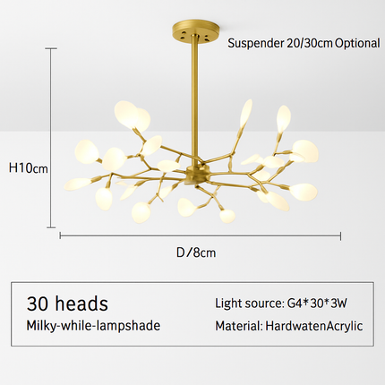 Suspension décorative en forme de branche avec lucioles romantiques — LZ4X7B