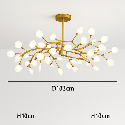 Suspension décorative en forme de branche avec lucioles romantiques — LZ4X7B