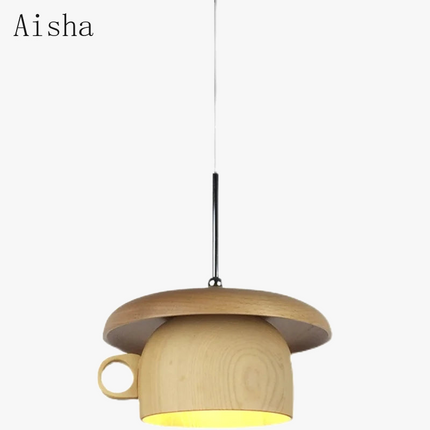 Suspension originale en bois en forme de tasse à café — LZ4N7Q