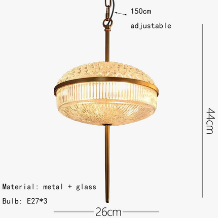 Suspension en verre champagne avec structure métal doré 3000K — LZ4X9M