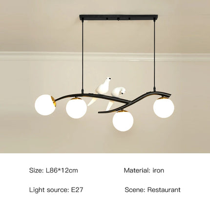 suspension créative moderne à 4 têtes pour éclairage luxe