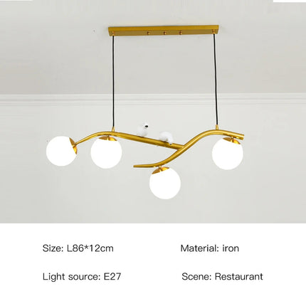 suspension créative moderne à 4 têtes pour éclairage luxe
