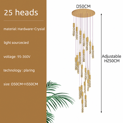 Suspension en cristal pour escalier élégante — LZ4X9P2