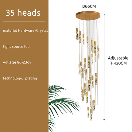 Suspension en cristal pour escalier élégante — LZ4X9P2
