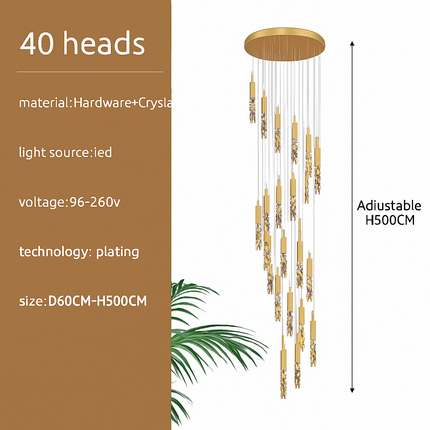 Suspension en cristal pour escalier élégante — LZ4X9P2