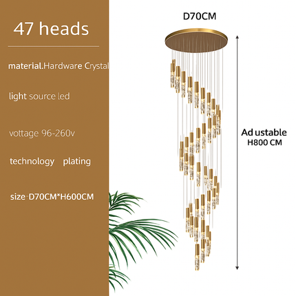 Suspension en cristal pour escalier élégante — LZ4X9P2