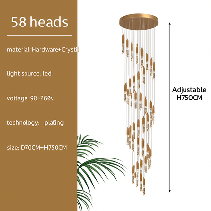 Suspension en cristal pour escalier élégante — LZ4X9P2