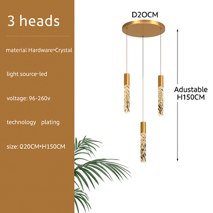 Suspension en cristal pour escalier élégante — LZ4X9P2