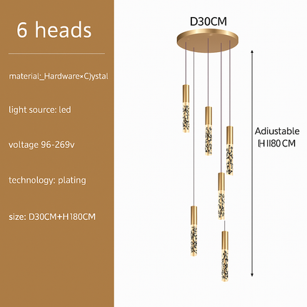 Suspension en cristal pour escalier élégante — LZ4X9P2