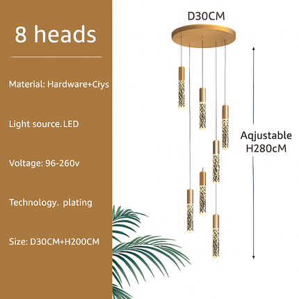 Suspension en cristal pour escalier élégante — LZ4X9P2