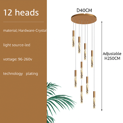 Suspension en cristal pour escalier élégante — LZ4X9P2