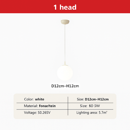 Suspension LED boule lumineuse pour décoration intérieure danoise — LZ4X9M