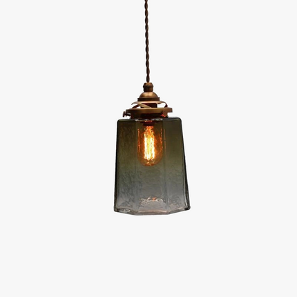 Suspension décorative en verre et cuivre style antique — LZ4V9M2