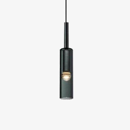 Suspension design à LED cylindrique en verre cristal Fly