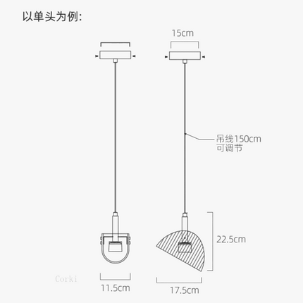 Suspension art déco en verre avec intensité lumineuse réglable — LZ4X9P2