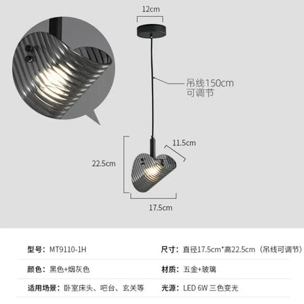 Suspension art déco en verre avec intensité lumineuse réglable — LZ4X9P2