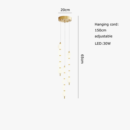 Suspension Art Déco en verre doré et finition chromée — LZ4X9P