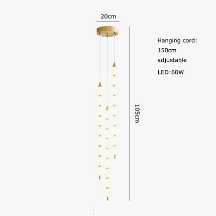 Suspension Art Déco en verre doré et finition chromée — LZ4X9P
