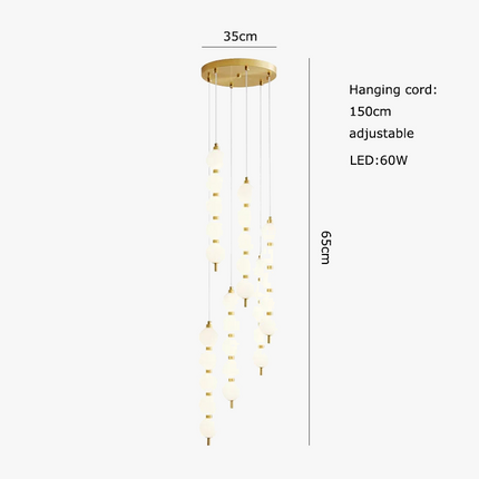 Suspension Art Déco en verre doré et finition chromée — LZ4X9P