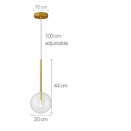 Suspension design avec boule en verre suspendue Dixie — LZ4X9M