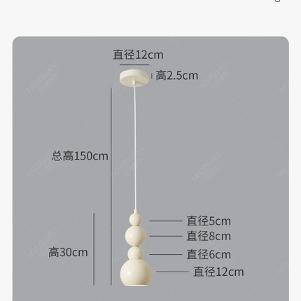 suspension design bauhaus en forme de gourde pour éclairage intérieur