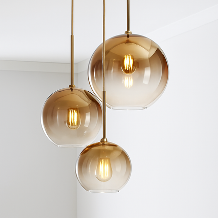 Suspension boule en verre ambré style Loft — LZ4M9Q2
