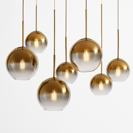 Suspension boule en verre ambré style Loft — LZ4M9Q2
