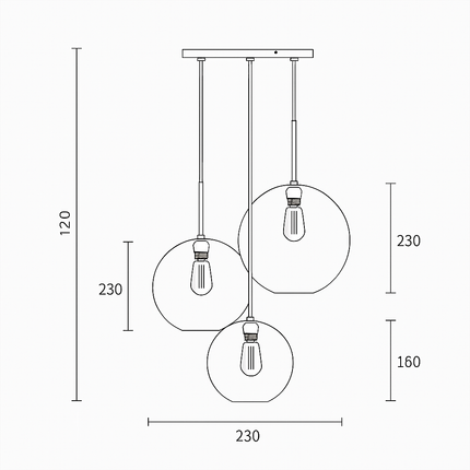 Suspension boule en verre ambré style Loft — LZ4M9Q2